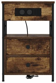 vidaXL Κομοδίνο Καπνιστή δρυς 40 x 31 x 60 εκ. Επεξεργασμένο ξύλο