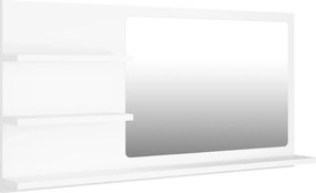 vidaXL Καθρέφτης Μπάνιου Λευκός 90 x 10,5 x 45 εκ. Επεξ. Ξύλο