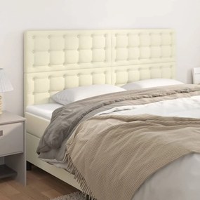 vidaXL Κεφαλάρια Κρεβατιού 4 τεμ. Κρεμ 100x5x78/88 εκ. Συνθετικό Δέρμα