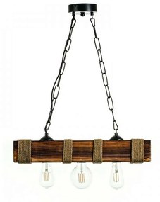 Φωτιστικό Οροφής 5318-3 50x80cm 3xΕ27 Natural Inlight Wood, Rope