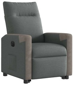 vidaXL Πολυθρόνα Ηλεκ. Ανακλινόμενη Ανύψωση Σκ. Γκρι Υφασμάτινη