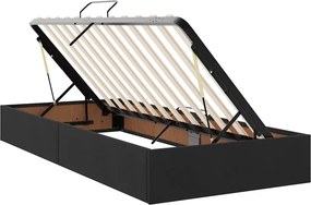 vidaXL LED Κρεβάτι αποθήκευσης με στρώμα Μαύρο 100 x 200 cm Βελούδο