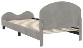 vidaXL Κρεβάτι Παιδικής Κρεβατοκάμαρας με Κεφαλάκι Ανοιχτό γκρι