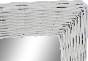 Τοίχο καθρέφτη DKD Home Decor Λευκό Cottage Twisted 53,5 x 4 x 62,5 cm