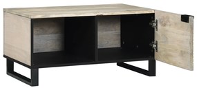 vidaXL Τραπεζάκι σαλονιού Άσπρο, Μαύρο 80 x 50 x 40 cm Σαγκουίνι ξύλο