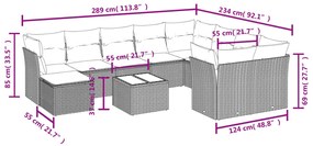 vidaXL Σαλόνι Κήπου 11 Τεμαχίων Καφέ από Συνθετικό Ρατάν με Μαξιλάρια