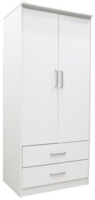 Intrahome Ντουλάπα ρούχων δίφυλλη OLYMPUS Intrahome σε λευκή απόχρωση 81x57x183εκ | SKU: INTRAPA-234111338