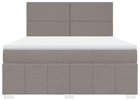 vidaXL Κρεβάτι Boxspring με Στρώμα Taupe 180x200 εκ. Υφασμάτινο