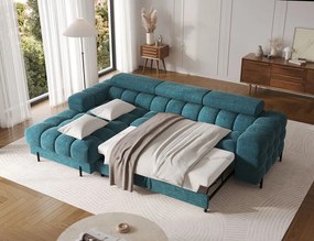 Γωνιακός καναπές Freyia-Petrol-Αριστερή - 285.00Χ181.00Χ93.00cm