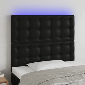 VidaXL Κεφαλάρι Κρεβατιού LED Μαύρο 80x5x118/128 εκ