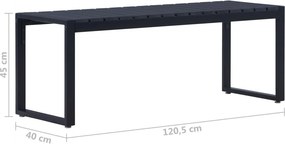 vidaXL Πάγκος Κήπου 120,5 εκ. Μαύρος από Πολυστυρένιο