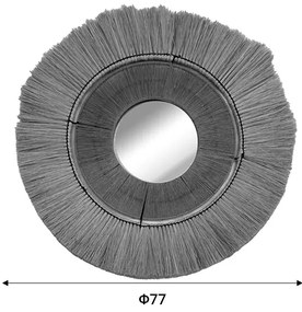 Καθρέπτης Krava Inart φυσικό ψάθα Φ77x3εκ