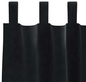 vidaXL Κουρτίνες με κουρτίνες 2 pcs Μαύρο 140 x 175 cm Βελούδο