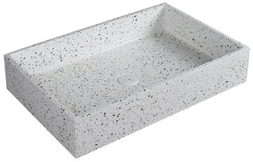 Νιπτήρας Επικαθήμενος Με Βαλβίδα Dion CS-0069-E3 60x39x12cm Stracciatella Karag Πέτρα, Άμμος