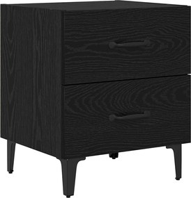 vidaXL Ντουλάπι κρεβατιού 2 pcs Μαύρη Οξυά 40 x 35 x 47,5 εκ