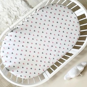 Κατωσέντονο με λάστιχο Pink Hearts για Nika Bed / Smart Bed Ingvart