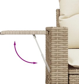 vidaXL Σετ Καναπέ Κήπου 13τεμ Μπεζ Συνθ. Ρατάν με Μαξιλάρια