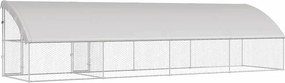 vidaXL Κλουβί Σκύλου 4 pcs Ασημί 8 x 2 x 2 m Γαλβανισμένος χάλυβας