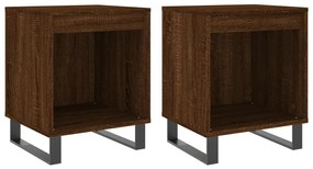vidaXL Κομοδίνα 2 τεμ. Καφέ Δρυς 40 x 35 x 50 εκ. από Επεξεργ. Ξύλο
