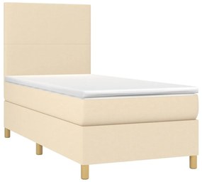 ΚΡΕΒΑΤΙ BOXSPRING ΜΕ ΣΤΡΩΜΑ ΚΡΕΜ 100 X 200 ΕΚ. ΥΦΑΣΜΑΤΙΝΟ 3142158