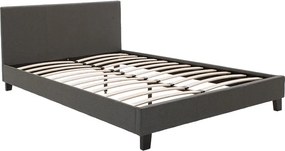 Κρεβάτι Nevil pakoworld 150x200 με ύφασμα χρώμα ανθρακί