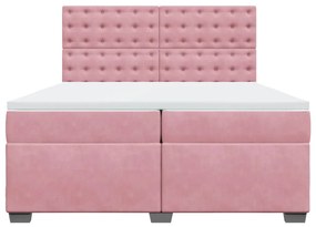 ΚΡΕΒΑΤΙ BOXSPRING ΜΕ ΣΤΡΩΜΑ ΡΟΖ 200X200 ΕΚ. ΒΕΛΟΥΔΙΝΟ 3291019