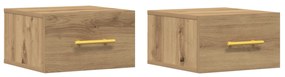 vidaXL Κομοδίνα 2 τεμ Τοίχου Μοντέρνος Δρυς 35x35x20 εκ