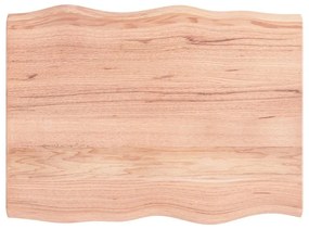 Επιφ Τραπεζιού Αν Καφέ 80x60x(2-4)εκ. Ακατέργ. Μασίφ Ξύλο Δρυός - Καφέ