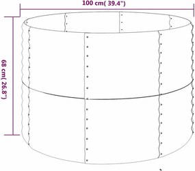 vidaXL Ζαρντινιέρα Πράσινη 100x100x68εκ Γαλβανισμένος χάλυβας