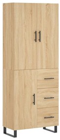 vidaXL Ντουλάπι Sonoma δρυς 69,5 x 34 x 180 εκ. από Επεξεργασμένο Ξύλο