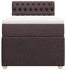 vidaXL Κρεβάτι Boxspring με Στρώμα Σκούρο Καφέ 80x200 εκ. Υφασμάτινο
