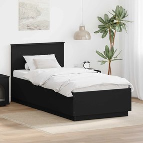 vidaXL Σκελετός Κρεβατιού Μαύρο 100 x 200 cm Επεξεργασμένο Ξύλο