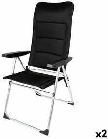Καρέκλα στην παραλία Aktive Deluxe Εύκαμπτο Μαύρο 49 x 123 x 67 cm (x2)