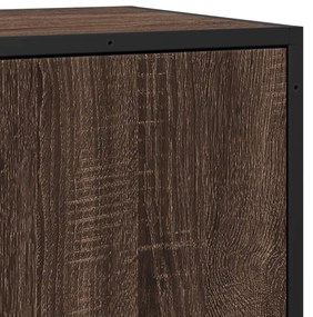 Ραφιέρα Καφέ Δρυς 35,5x35x76 εκ. Επεξ. Ξύλο + Μέταλλο - Καφέ