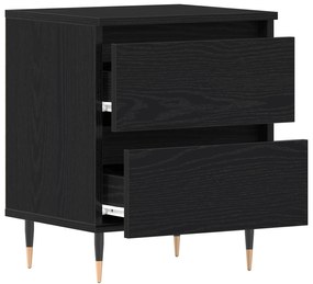 vidaXL Κομοδίνα 2 τμχ Μαύρο Δρυς 40x35x50 εκ Κατασκευασμένο Ξύλο