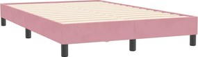 vidaXL Κρεβάτι Boxspring με Στρώμα Ροζ 120x210 εκ. Βελούδινο