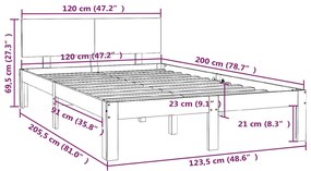 ΠΛΑΙΣΙΟ ΚΡΕΒΑΤΙΟΥ 120 X 200 ΕΚ. ΑΠΟ ΜΑΣΙΦ ΞΥΛΟ ΠΕΥΚΟΥ 810490