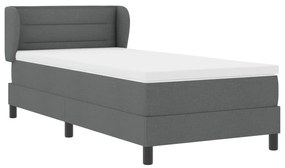 vidaXL Κρεβάτι Box Spring με Στρώμα Σκούρο Γκρι 80x200 εκ. Ύφασμα