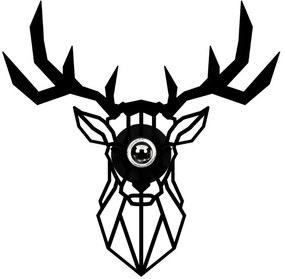 Απλίκα τοίχου Deer Megapap E27 MDF χρώμα μαύρο 55x12x55εκ.-GP052-0180,1