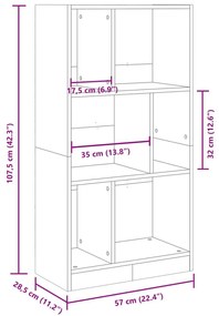 Βιβλιοθήκη Sonoma Δρυς 57x28,5x107,5 εκ. από Επεξεργασμένο Ξύλο - Καφέ