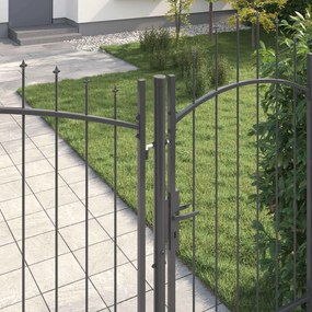 vidaXL Πύλη Κήπου WOERDEN 195 x 400 εκ Ατσάλι Γκρι Κλειδώσιμο