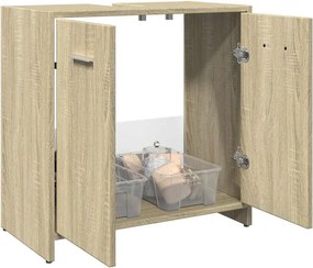 vidaXL Ντουλάπι Νιπτήρα Μπάνιου Sonoma Δρυς 60x33x60 εκ. Επεξ. Ξύλο