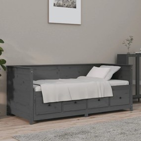 vidaXL 820387  Καναπές Κρεβάτι Γκρί 100 x 200εκ. από Μασίφ Ξύλο Πεύκου