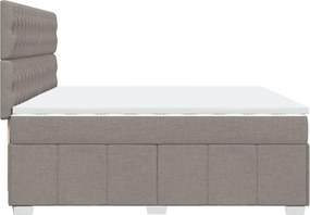 vidaXL Κρεβάτι Boxspring με Στρώμα Taupe 200x200 εκ. Υφασμάτινο