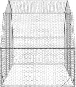 vidaXL Chicken Run 2,5x2x2,25 m Γαλβανισμένος χάλυβας