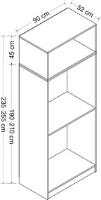 Διφυλλη Ντουλαπα Λευκο KALEO 52x45x210