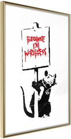 Αφίσα - Banksy: Because I’m Worthless - 30x45 - Χρυσό - Χωρίς πασπαρτού