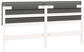 vidaXL Ταπετσαρισμένο κεφαλάρι Λευκό και Ανοιχτό Γκρι 200 cm