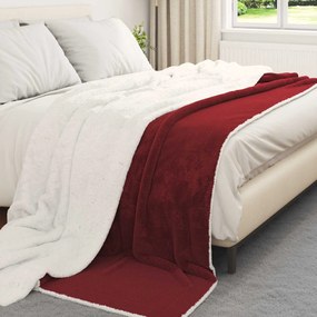 vidaXL Κουβέρτα Βεραμάν Κόκκινο 240 x 270 εκ. Μαλλί