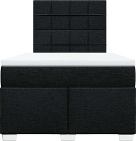 vidaXL Κρεβάτι Boxspring με Στρώμα Μαύρο 120x200 εκ. Υφασμάτινο